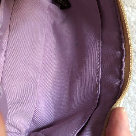 Gently used gold Coach cosmetic bag - Picture 4 of 7